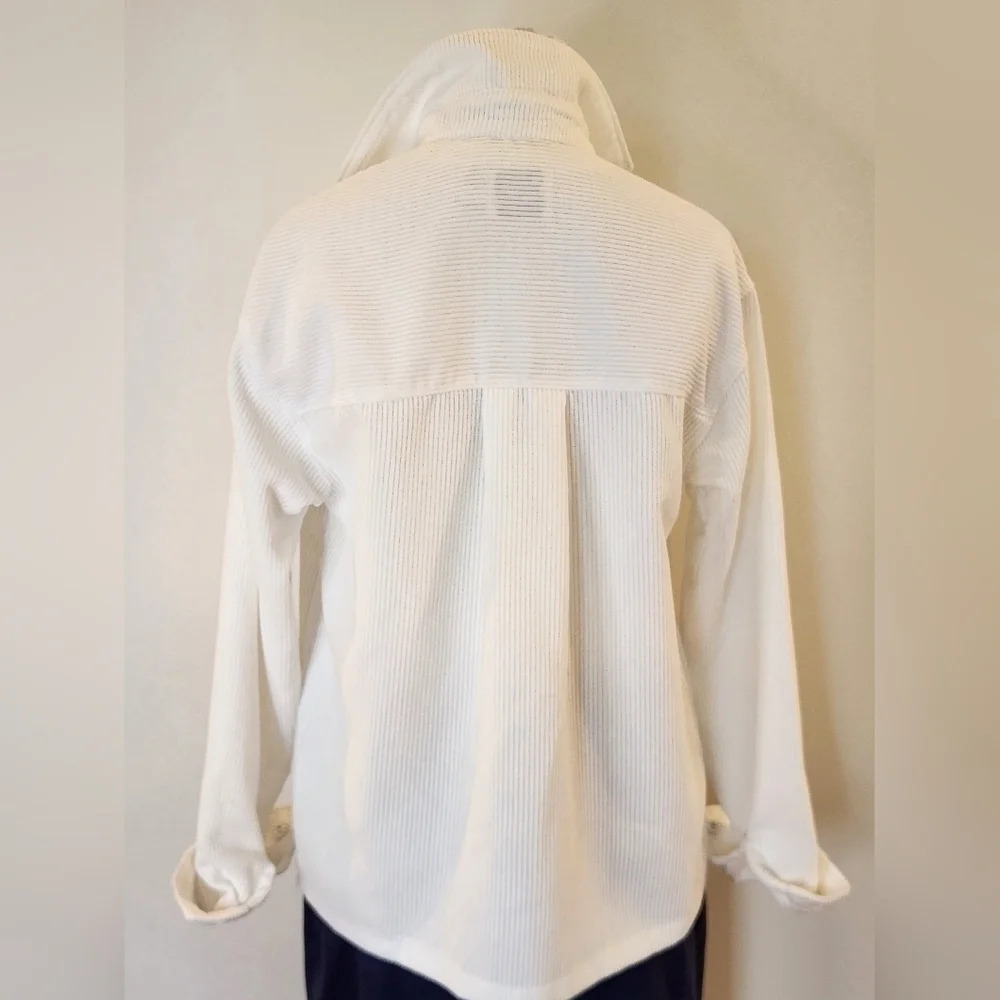|| PRINCESS POLLY || white shacket, boxy, corduroy, white, hip length, size 0 - Picture 4 of 6